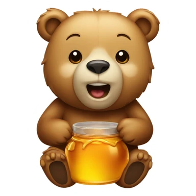 Bear with honey sticker