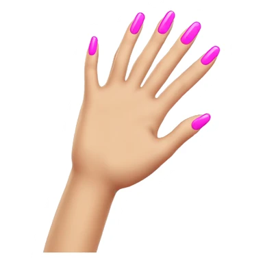 yellow hand with very long pink nails sticker