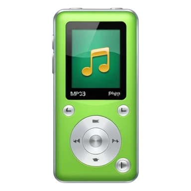 green mp3 player sticker