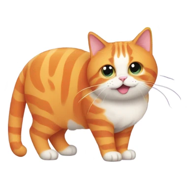 A fat orange cat with a rainbow sticker