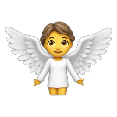 "The emoji should be an angel flying with wings, seen in full-bodied side profile." sticker