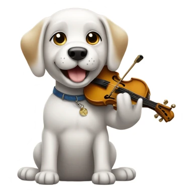 Dog playing a musical instrument sticker