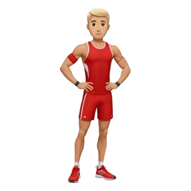 make a tall male runner in red sticker