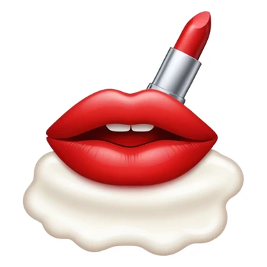 White version of iOS lipstick stain emoji sticker