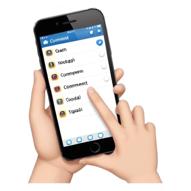 smartphone wirting an instagram comment sticker