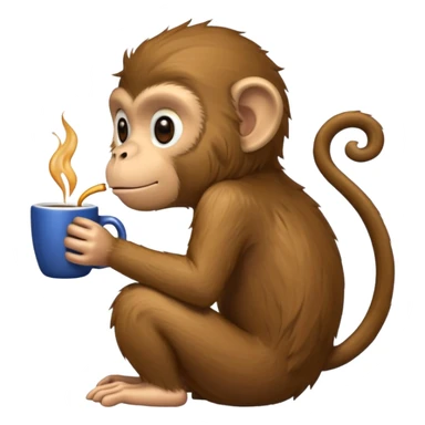 side profile monkey sipping coffee  sticker
