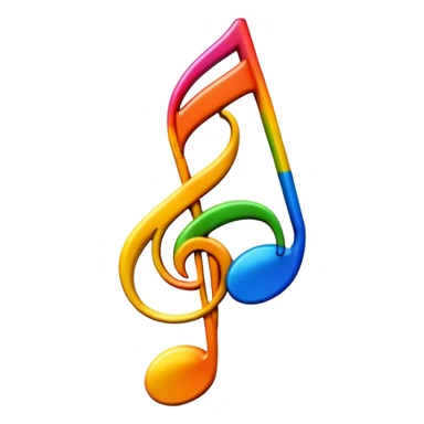3D goofy music icon logo note  no background unique  sticker