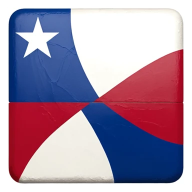 "A" "T" "X" Block letters painted the colors of the Texas state flag sticker