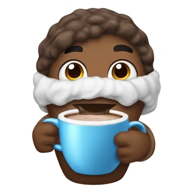 a cozy hot choccolate winter emoji  sticker