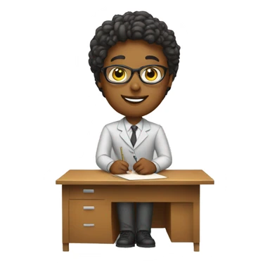 teacher with desk sticker