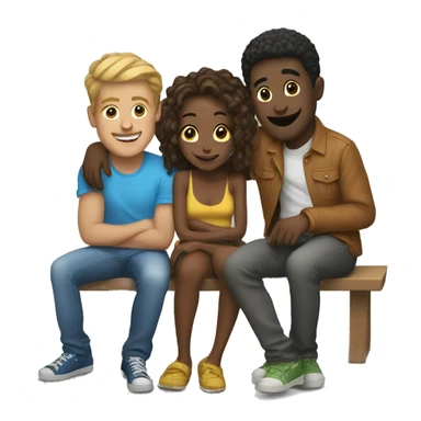 hanging out with a friends sticker