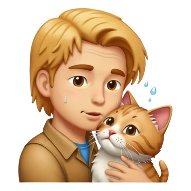 Men kissing a wet cat sticker