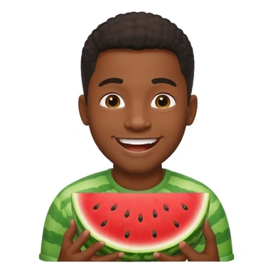 black guy eating watermelon sticker