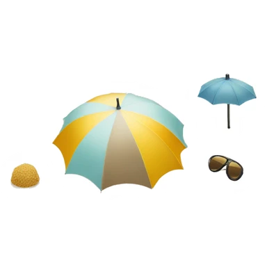 Sea, sand, sun, umbrella sticker