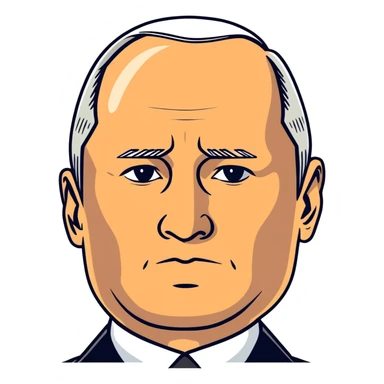 Vladimir Putin portrait with serious expression sticker