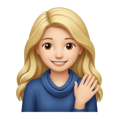 Girl smiling with hands around neck sticker