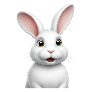 The white rabbit looks up sticker