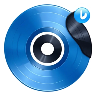 all blue Vinyl Record black inner first circle  sticker