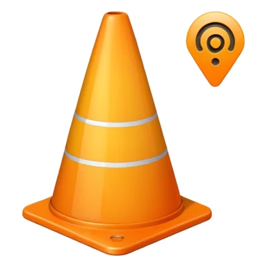 Cono naranja de señalización sticker
