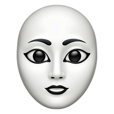 facial mask black and white sticker