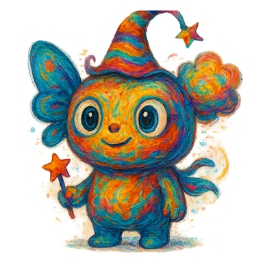 labobo character, playful and imaginative, surreal style, imaginative and unique, vivid colors sticker
