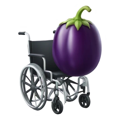 Wheelchair with eggplant sticker