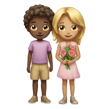 Boy and girls flower sticker