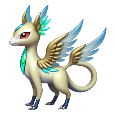 Angelic Divine Iridescent Bioluminescent Translucent Luminescent Diaphanous Shiny Colorful Meloetta-Latias-Koraidon-Peppercat-Wargreymon-Protogen-Fakémon-fusion-hybrid-creature sticker