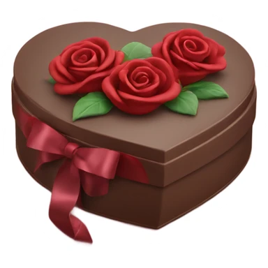 heart chocolate box with roses sticker