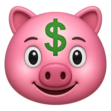 pink money emoji with a dollar sign sticker