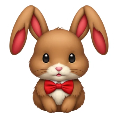 brown bunny with red bowtie sticker