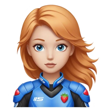Motorcross girl strawberry blonde blue eyes sticker