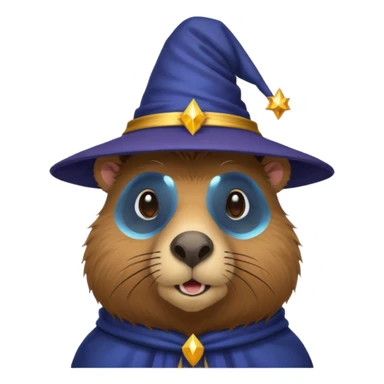 Capybara head with wizard hat sticker