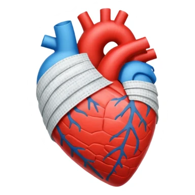 corazón celeste vendado  sticker