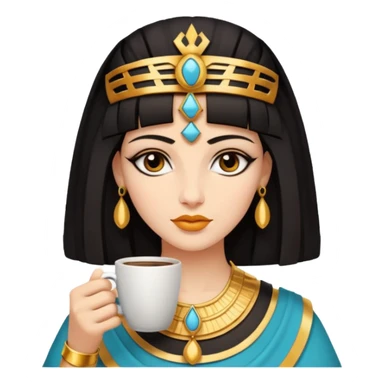 cleopatra drink coffee sticker