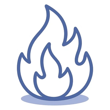 white fire, stylized, glowing style sticker
