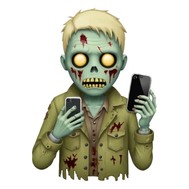 make a i phone desinger zombie emoji i phone  sticker
