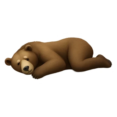 A bear laying on top of a man sticker