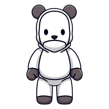 cute bearbrick collectible toy wearing a balaclava sticker