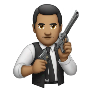 Mafieux avec une arme à feu dans les mains sticker