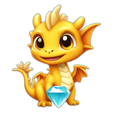 dragon cute diamond sticker