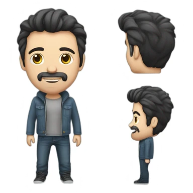 Dünner Mann mit kurzen schwarzen Haaren, einer Uhr und skinny Jeans  sticker