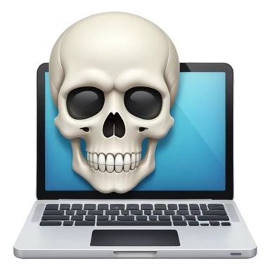 skul and laptop sticker