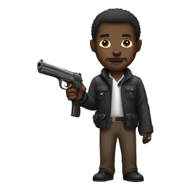 A black African guy with the gun sticker