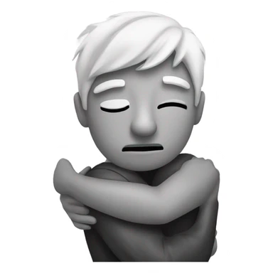 2 people hugging and crying white man and woman sticker