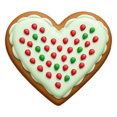 gingerbread heart cookie with white holiday icing sticker