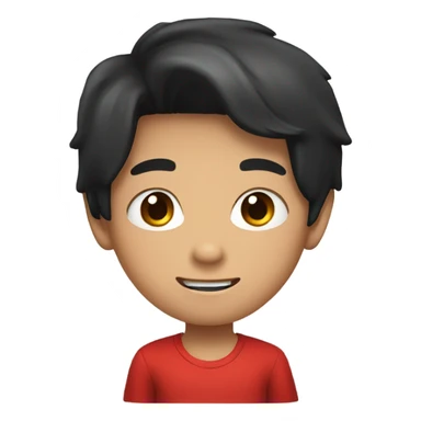 Asian Boy wearing red gloves and a black shirt sticker