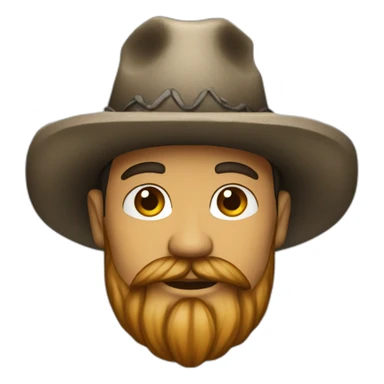 a tattooed gringo with a beard and a hat sticker