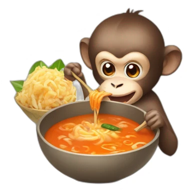 monkey-eating-tom-yam sticker