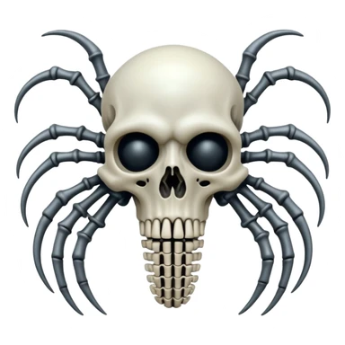 organic wires and bones fused together, undead, Giger-esque biomechanical style sticker